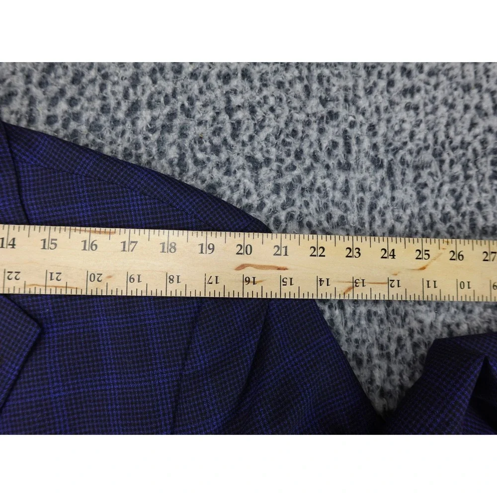 Peter Millar Sport Coat Mens 46R Navy Blue Purple Check Blazer Excellent Canada